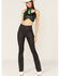 Image #1 - Double D Ranch Women's Bandit Leather Pant, Black, hi-res