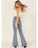 Image #3 - Rock & Roll Denim Women's Slit Front Trouser Jeans, Light Blue, hi-res