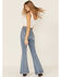 Image #3 - Rock & Roll Denim Women's Slit Front Trouser Jeans , Light Blue, hi-res