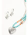 Image #2 - Shyanne Women's Beaded Heart Pendant Jewelry Set - 2 Piece, Silver, hi-res