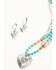 Image #2 - Shyanne Women's Beaded Heart Pendant Necklace and Earring Set, Silver, hi-res