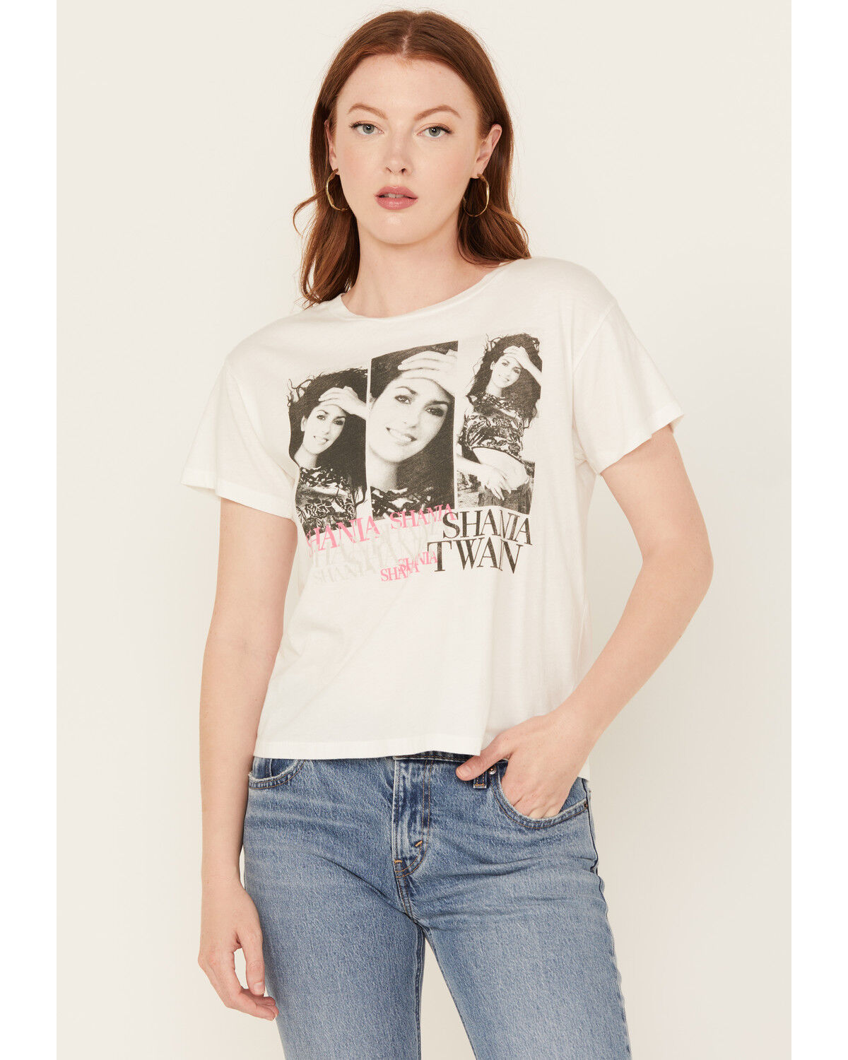 Image #1 - Day Dreamer Women's Shania Twain Short Sleeve Graphic Tee, White, hi-res