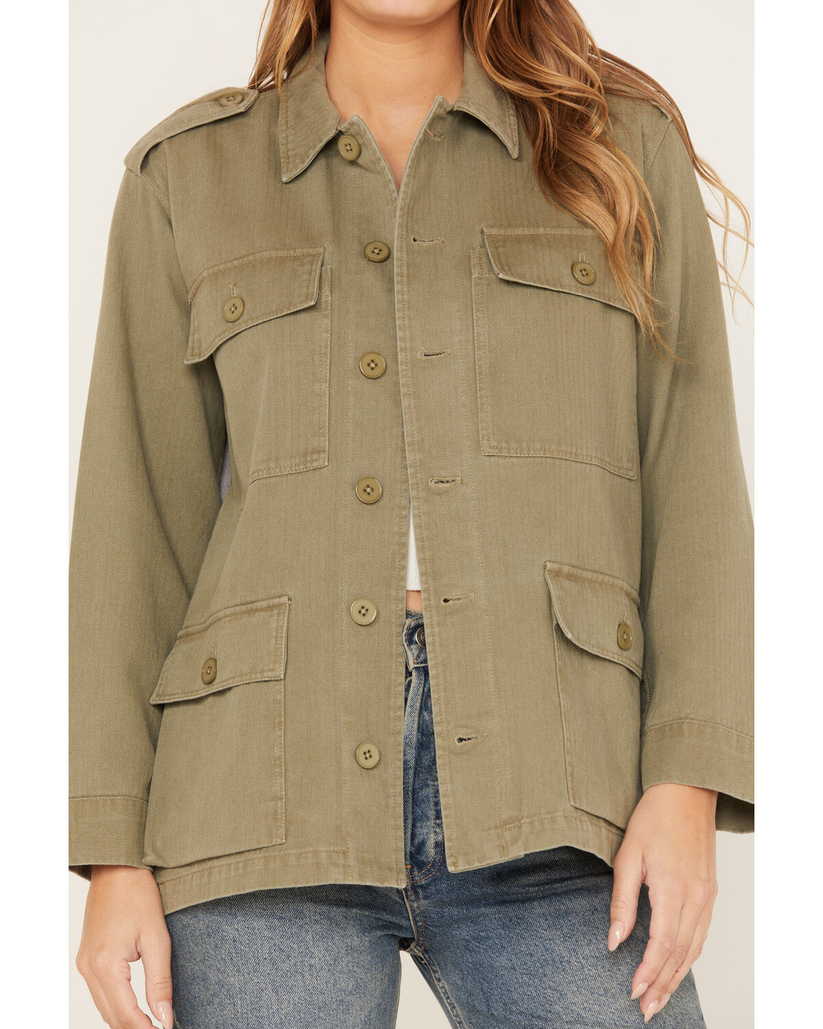 Image #3 - Wild Moss Women's Knit Back Western Jacket, Olive, hi-res