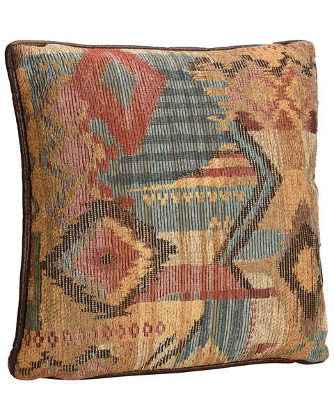 HiEnd Accents Ruidoso Square Pillow with Scalloping, Multi, hi-res