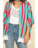 Rock & Roll Denim Women's Multi-Color Stripe Kimono, Multi, hi-res