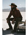 Image #1 - Brothers and Sons Men's Tencel Plaid Long Sleeve Button Down Western Flannel Shirt, Dark Orange, hi-res