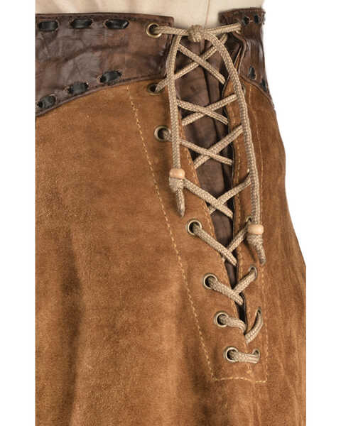 Kobler Leather Women's Nancy Leather Fringe Skirt, Brown, hi-res
