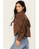 Image #4 - BLANKNYC Women's Faux Suede Fringe Jacket, Brown, hi-res
