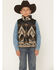 Image #1 -  Cody James Boys' Oil Slick Southwestern Print Vest, Dark Brown, hi-res