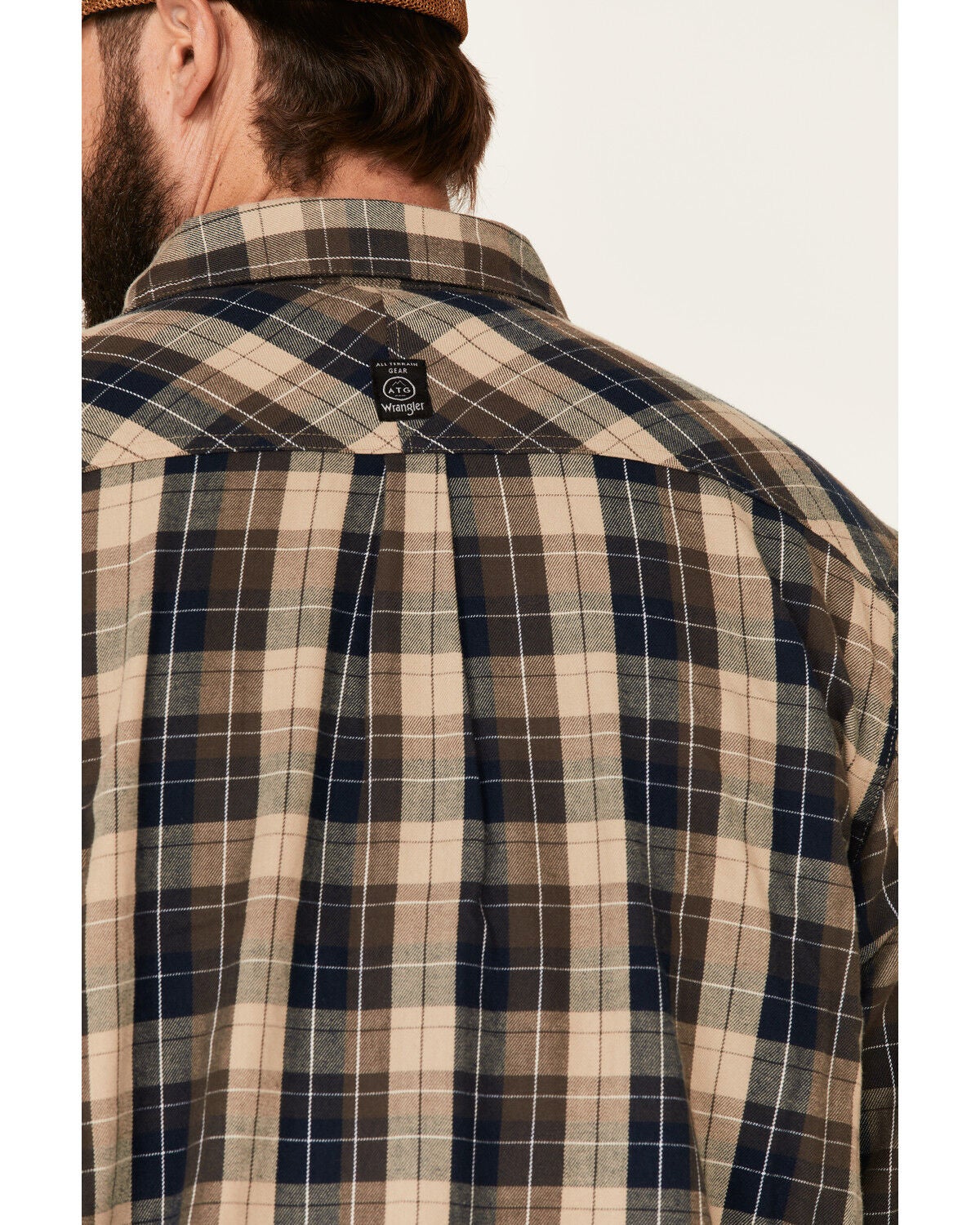 Image #5 - ATG&trade; by Wrangler All Terrain Men's Dark Sapphire Plaid Thermal Lined Long Sleeve Western Flannel Shirt , , hi-res