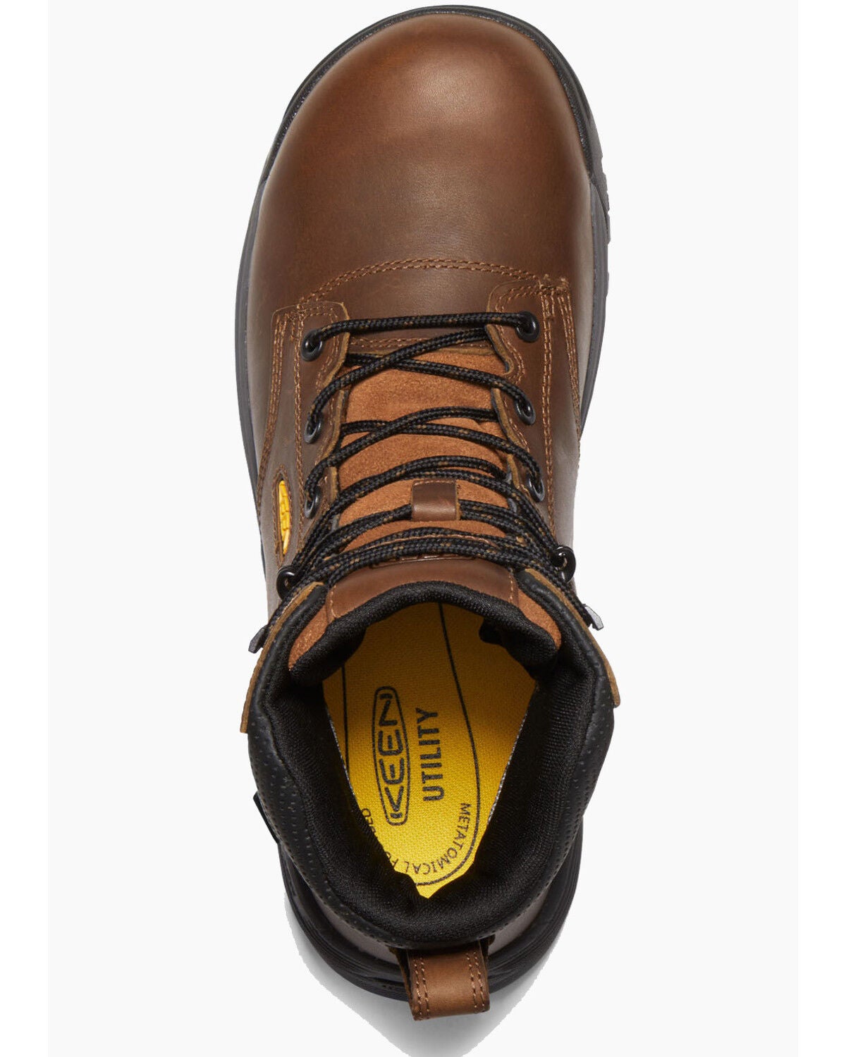 Keen Brown Chicago Leather Work Boots - Waterproof Keen Utility Mens Evanston 8in WP Soft Toe 600G Bison/Black  main image 2