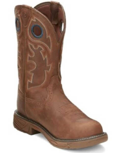 Justin Men's Rush Western Work Boots - Composite Toe, Brown, hi-res