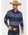 Image #1 - Cody James Men's Arrow Bear Southwestern Long Sleeve Snap Flannel Shirt - Tall, Blue, hi-res