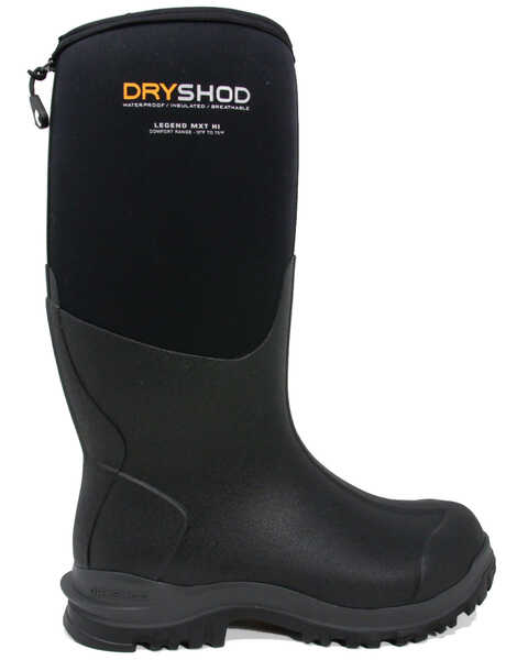 Image #2 - Dryshod Men's Legend MXT Rubber Boots - Round Toe, Black, hi-res