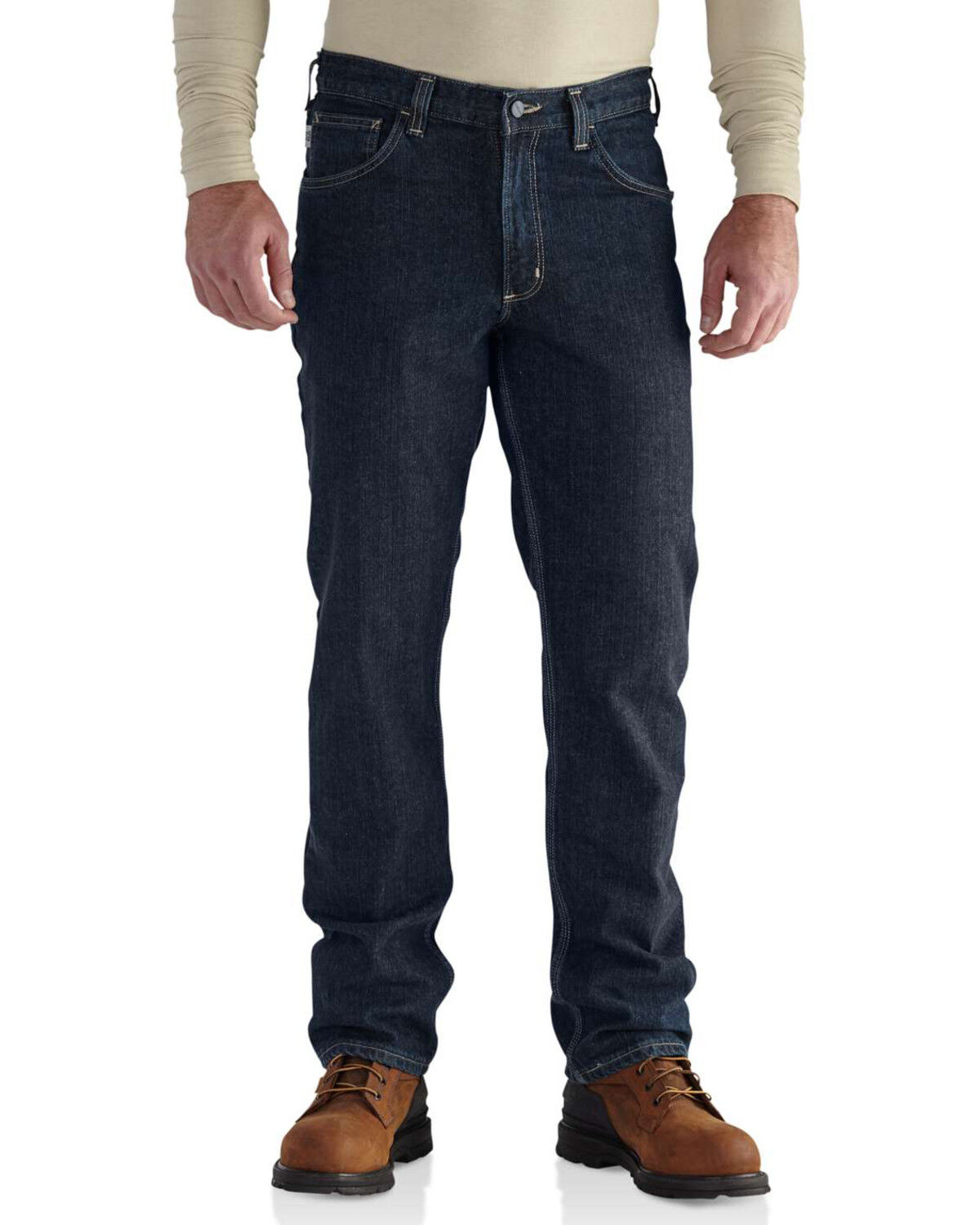 Image #2 - Carhartt Men's FR RuggedFlex Traditional Fit Jeans, Indigo, hi-res