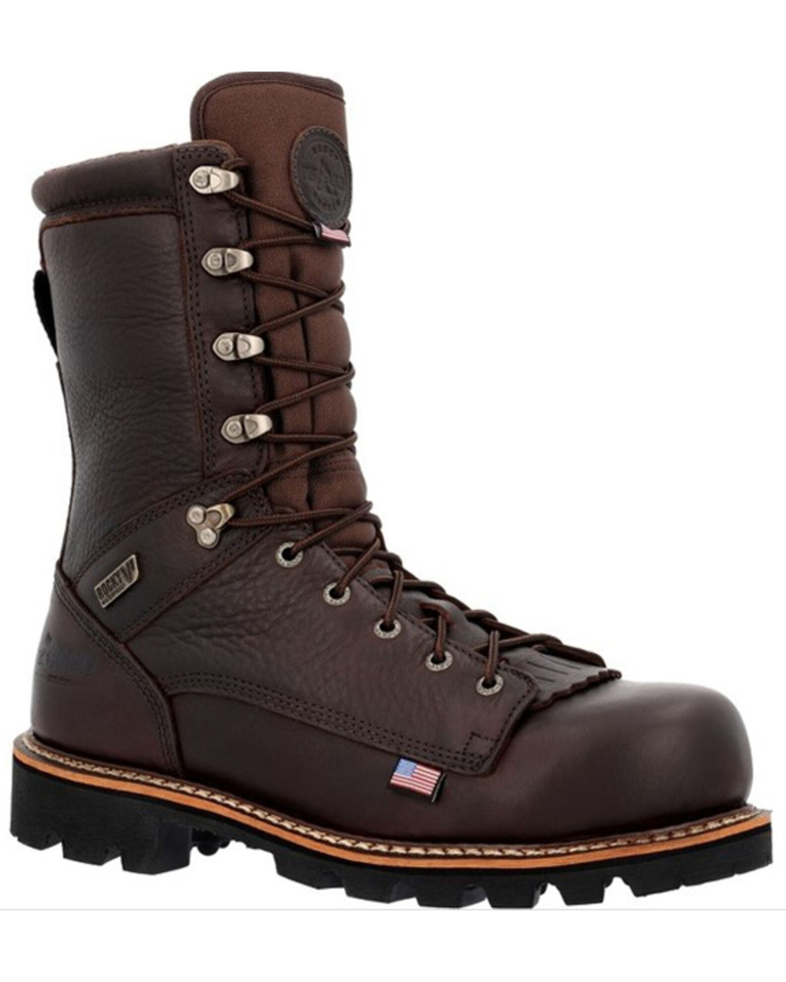Rocky Men s Rams Horn 8 Waterproof Western Work Boots Composite Toe Country Outfitter