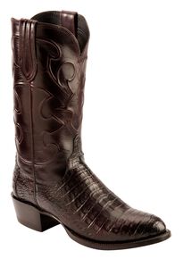 Lucchese Handmade 1883 Black Cherry Crocodile Belly Cowboy Boots - Medium Toe, Black Cherry, hi-res