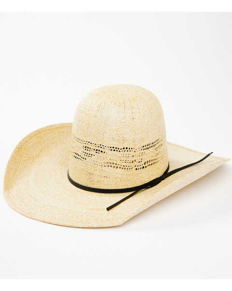 Image #1 - Rodeo King Broken Horn 25X Straw Cowboy Hat , Black, hi-res