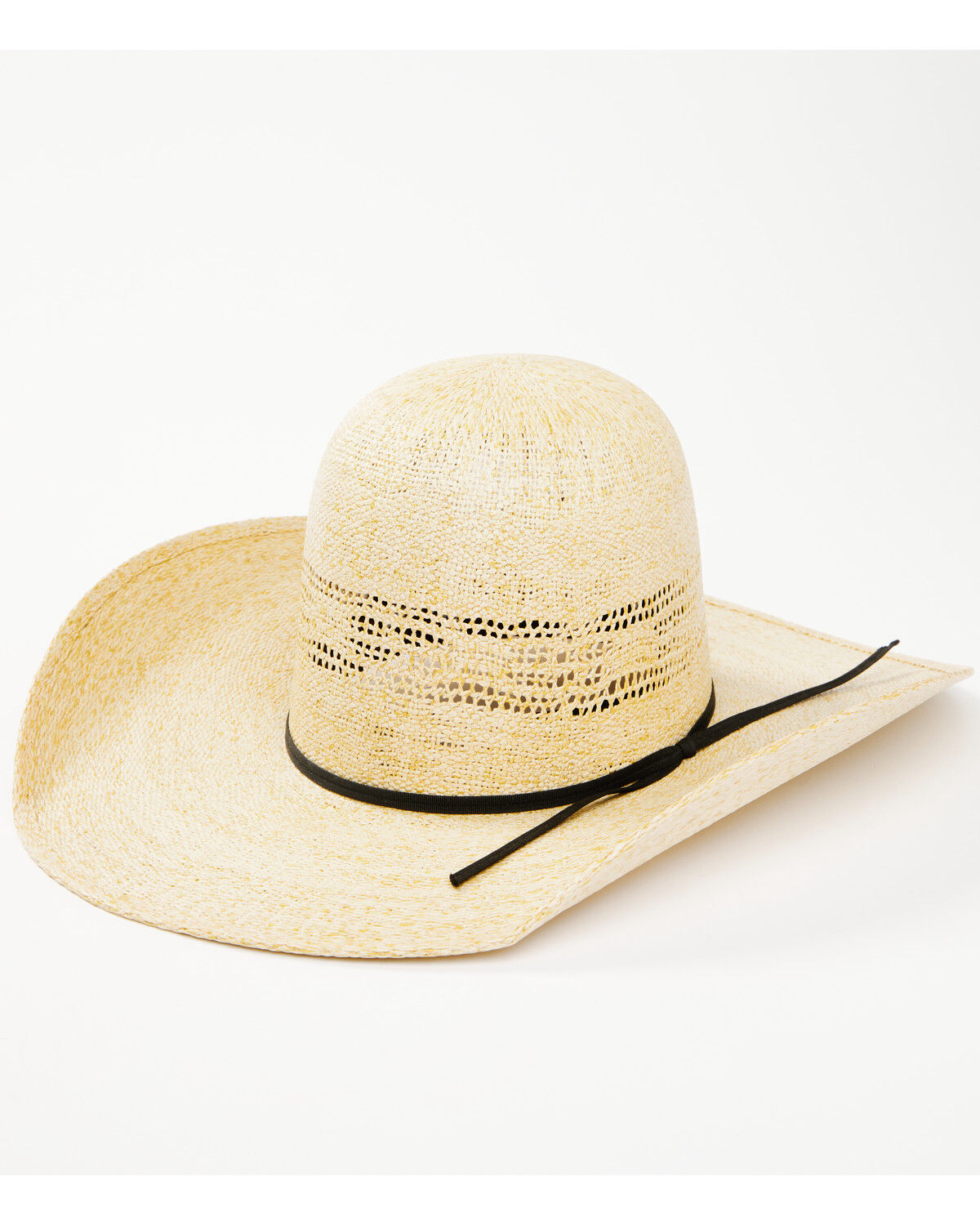 Image #1 - Rodeo King Broken Horn 25X Straw Cowboy Hat, Black, hi-res