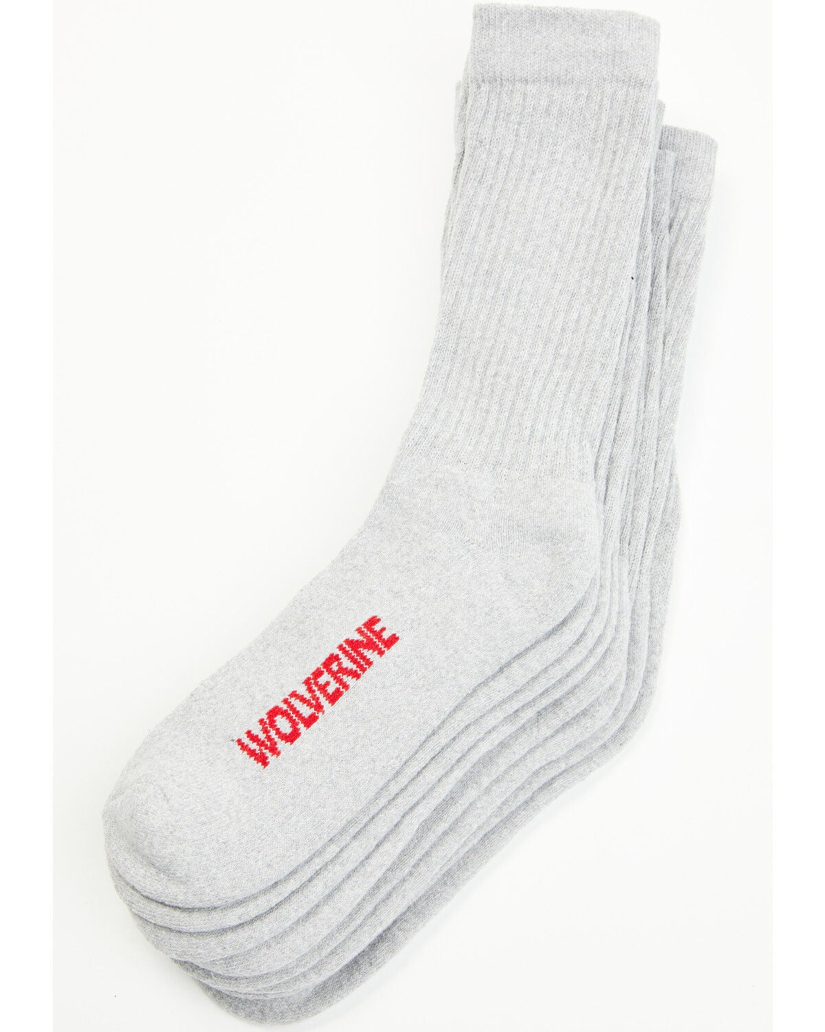 Wolverine Men's Solid Crew Socks - 4 Pack, Grey, hi-res