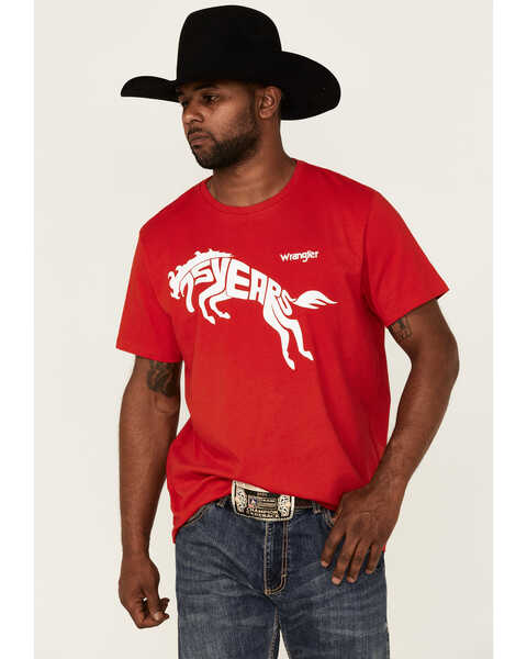 Wrangler Men's 75 Years Horse Graphic T-Shirt , Red, hi-res