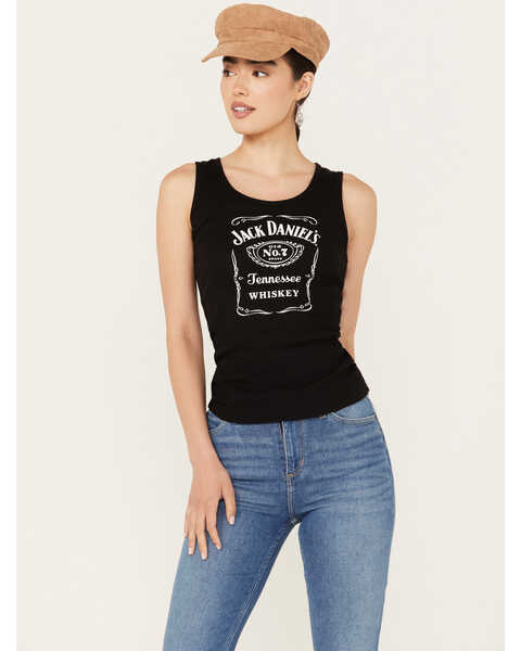 Image #1 - Changes Women's Jack Daniels Whiskey Tank, Black, hi-res
