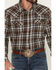 Image #3 - Cody James Men's Mud Pit Plaid Print Long Sleeve Snap Flannel Shirt, Brown, hi-res