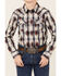 Image #3 - Cody James Boys' Zion Sunset Plaid Print Long Sleeve Snap Western Shirt, Red, hi-res