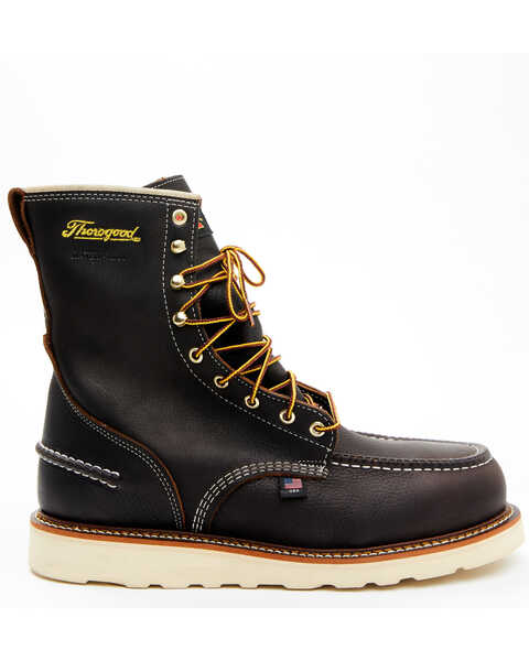 Image #2 - Thorogood Men's American Heritage 8" Waterproof Work Boots - Steel Toe , Brown, hi-res