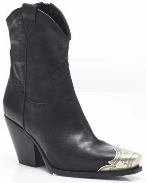 Free People Women's Brayden Leather Western Boot - Snip Toe , Black, hi-res