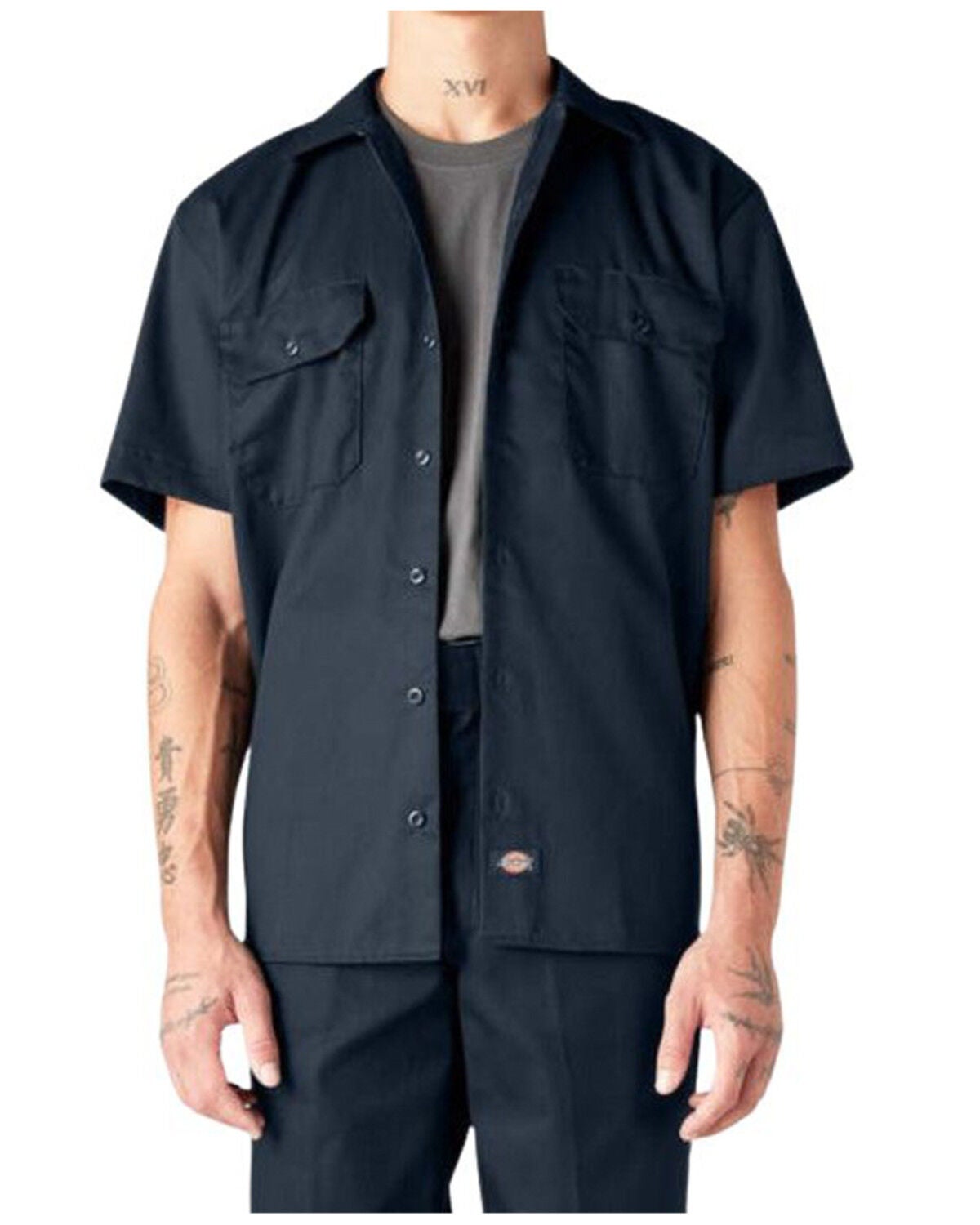 Dickies Men's Original Solid Short Sleeve Button-Down Work Shirt, No Color, hi-res
