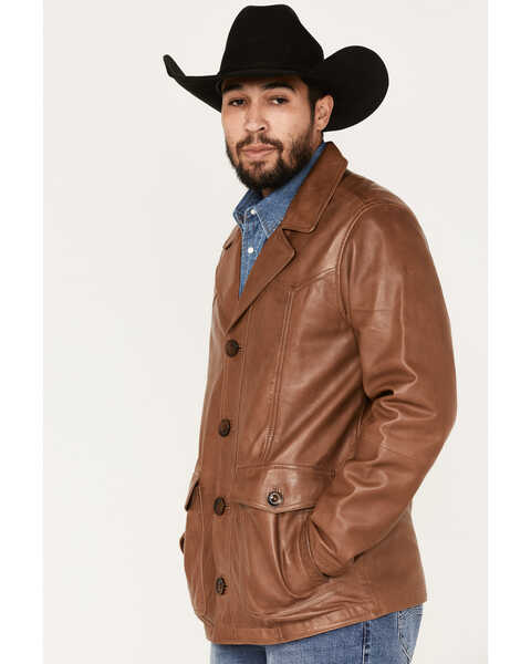 Image #2 - Cody James Men's Dale Leather Field Jacket, Brown, hi-res
