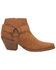 Image #2 - Dingo Women's Buckskin Western Fashion Booties - Snip Toe , Brown, hi-res