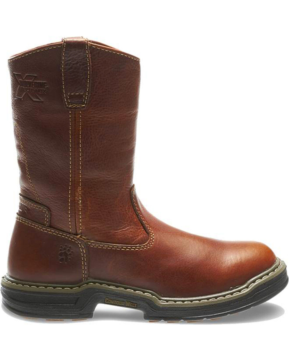 Image #3 - Wolverine Men's Raider Wellington Work Boots - Round Toe, Brown, hi-res