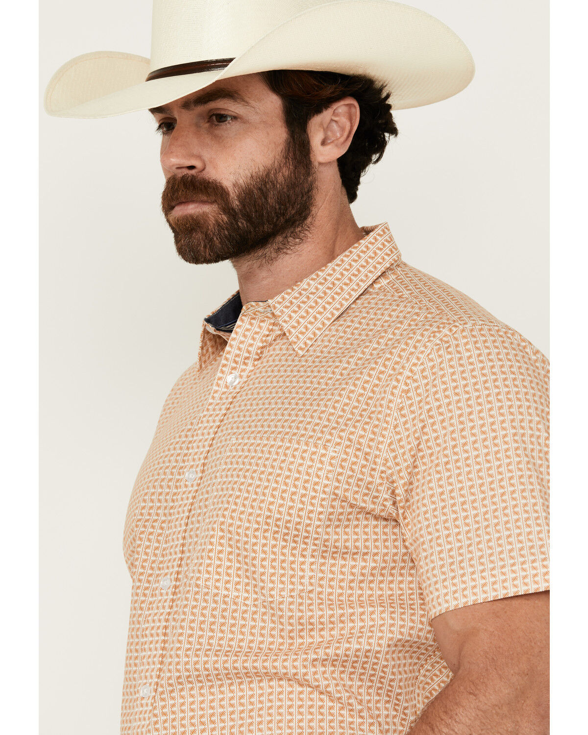 Image #2 - Cody James Men's Gold Coast Geo Print Short Sleeve Button-Down Stretch Western Shirt - Tall, Gold, hi-res