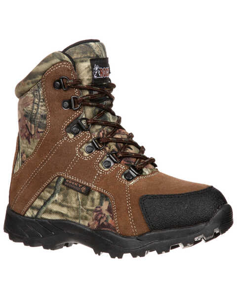 Image #1 - Rocky Boys' Hunting Waterproof Insulated Boots, Brown, hi-res