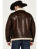 Image #4 - Scully Men's Sherpa Lined Leather Jacket, Chocolate, hi-res