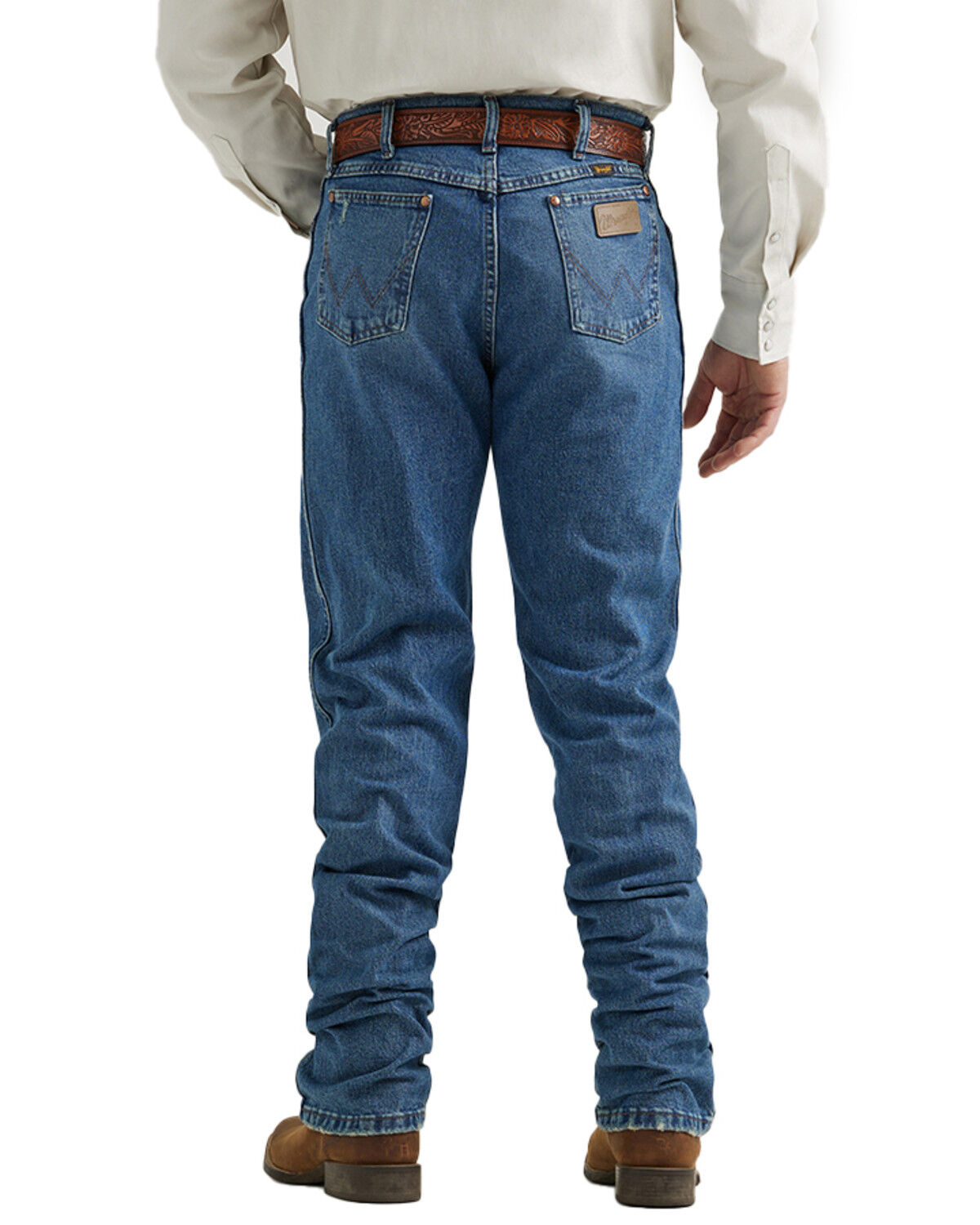 Image #3 - Wrangler Men's 47MWZ Vintage Collection Medium Wash Regular Fit Straight Stretch Denim Jeans, , hi-res