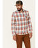 Flag & Anthem Men's Pagedale Vintage Wash Plaid Long Sleeve Button-Down Western Shirt , Rust Copper, hi-res