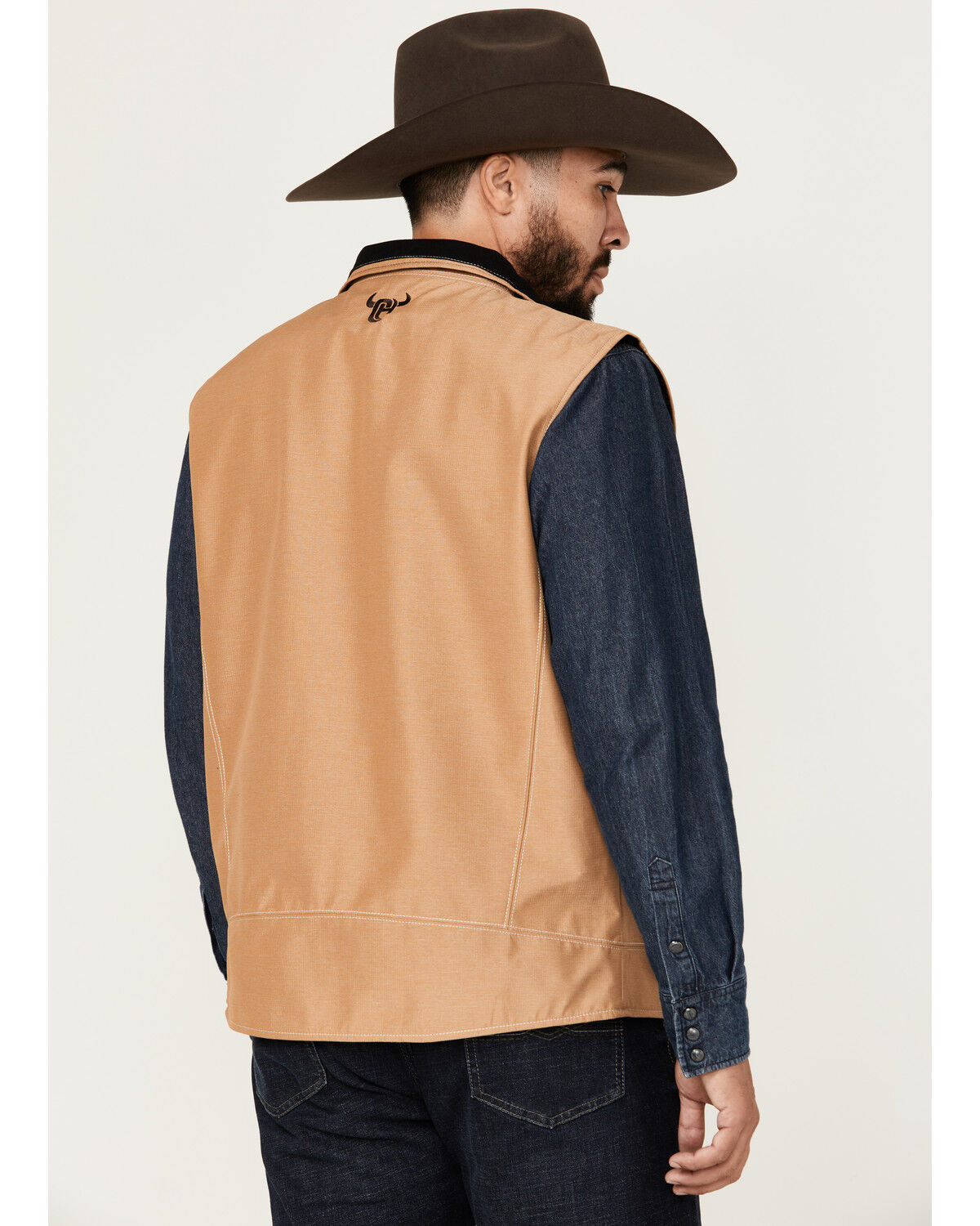 Image #4 - Cowboy Hardware Men's Buckskin Woodsman Tech Vest, Tan, hi-res