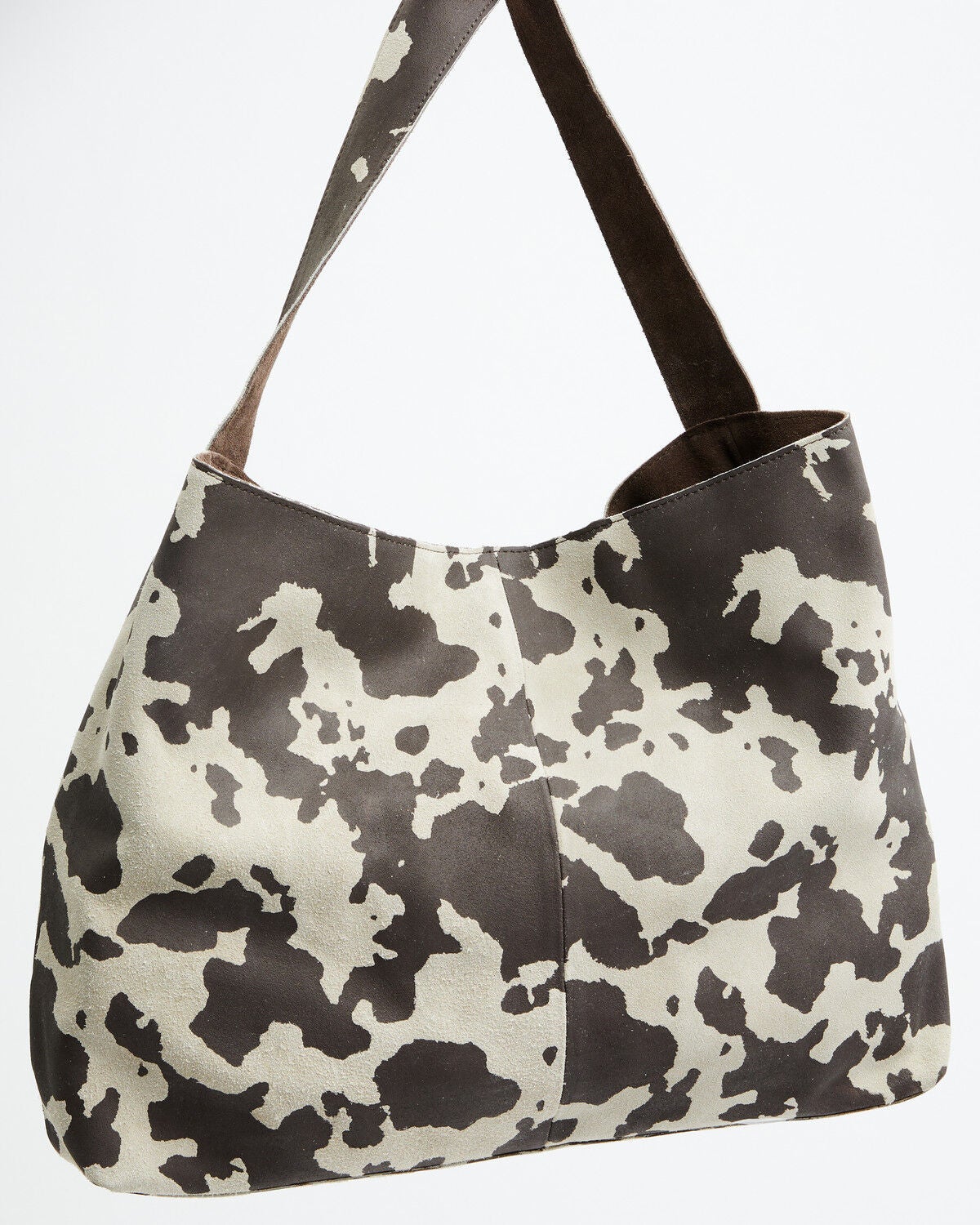 Image #1 - Shyanne Women's Cow Print Suede Hobo Bag, Brown, hi-res