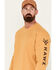 Image #3 - Hawx Men's Season Logo Long Sleeve Work Shirt, Dark Yellow, hi-res