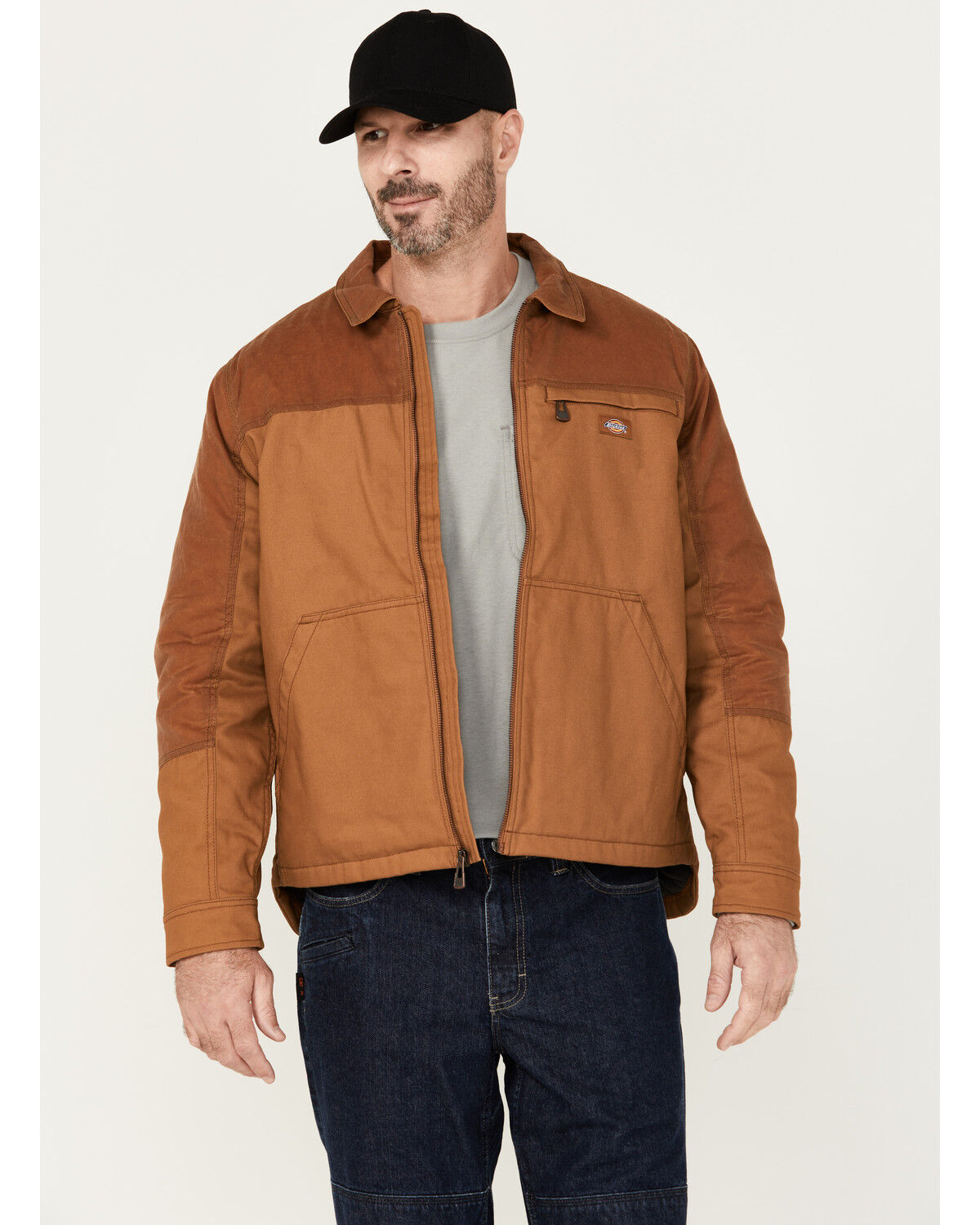 Image #1 - Dickies Men's Eisenhower Wax Coated Canvas Work Jacket, Brown, hi-res