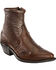 Image #1 - Abilene Western Wingtip Zipper Boots - Snip Toe, Chocolate, hi-res