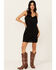 Image #1 - Idyllwind Women's Barbie Lace Fringe Mini Dress, Black, hi-res