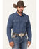 Image #1 - Blue Ranchwear Men's Vintage Striped Long Sleeve Snap Western Shirt, Navy, hi-res