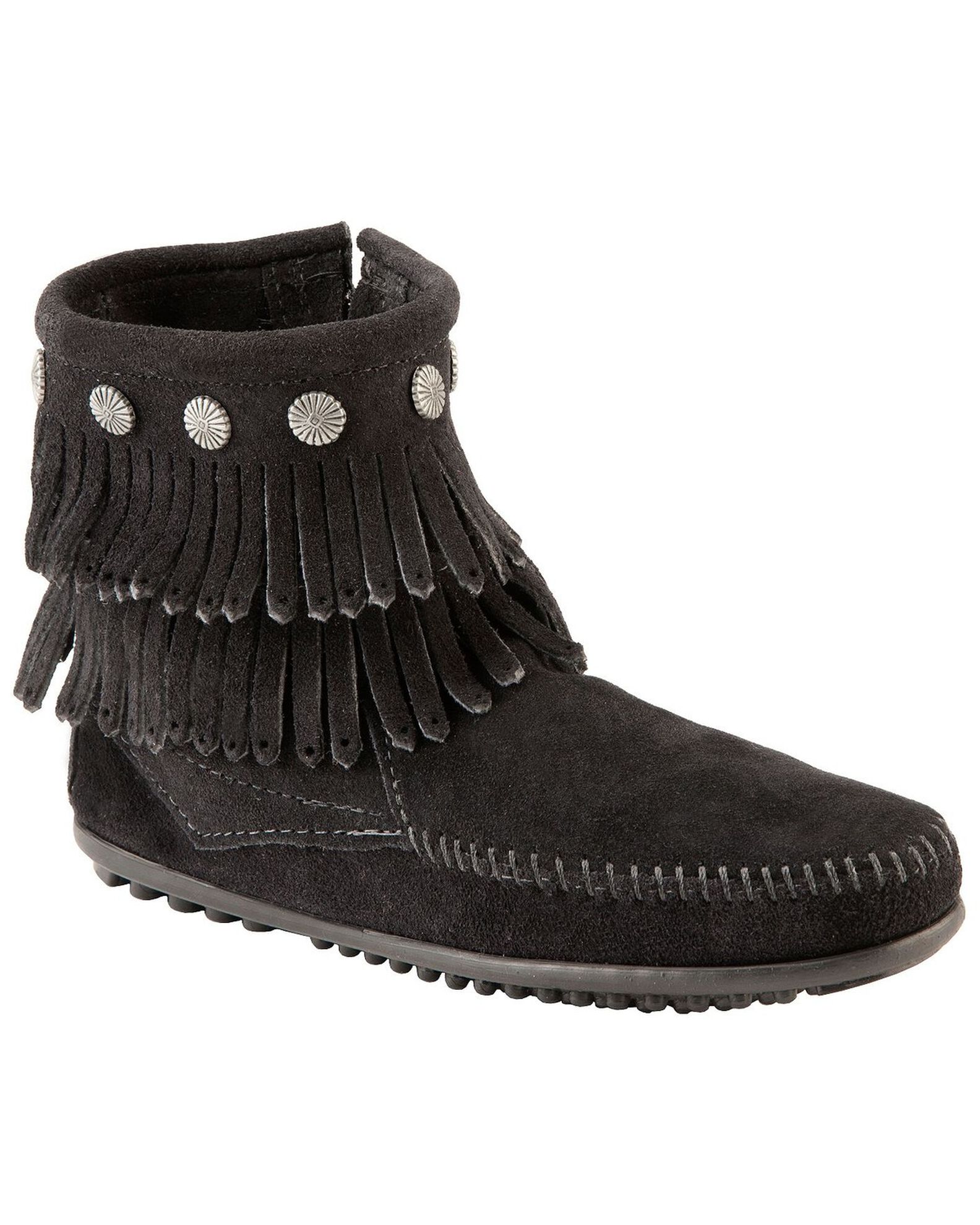 Minnetonka double fringe cheap side zip boot