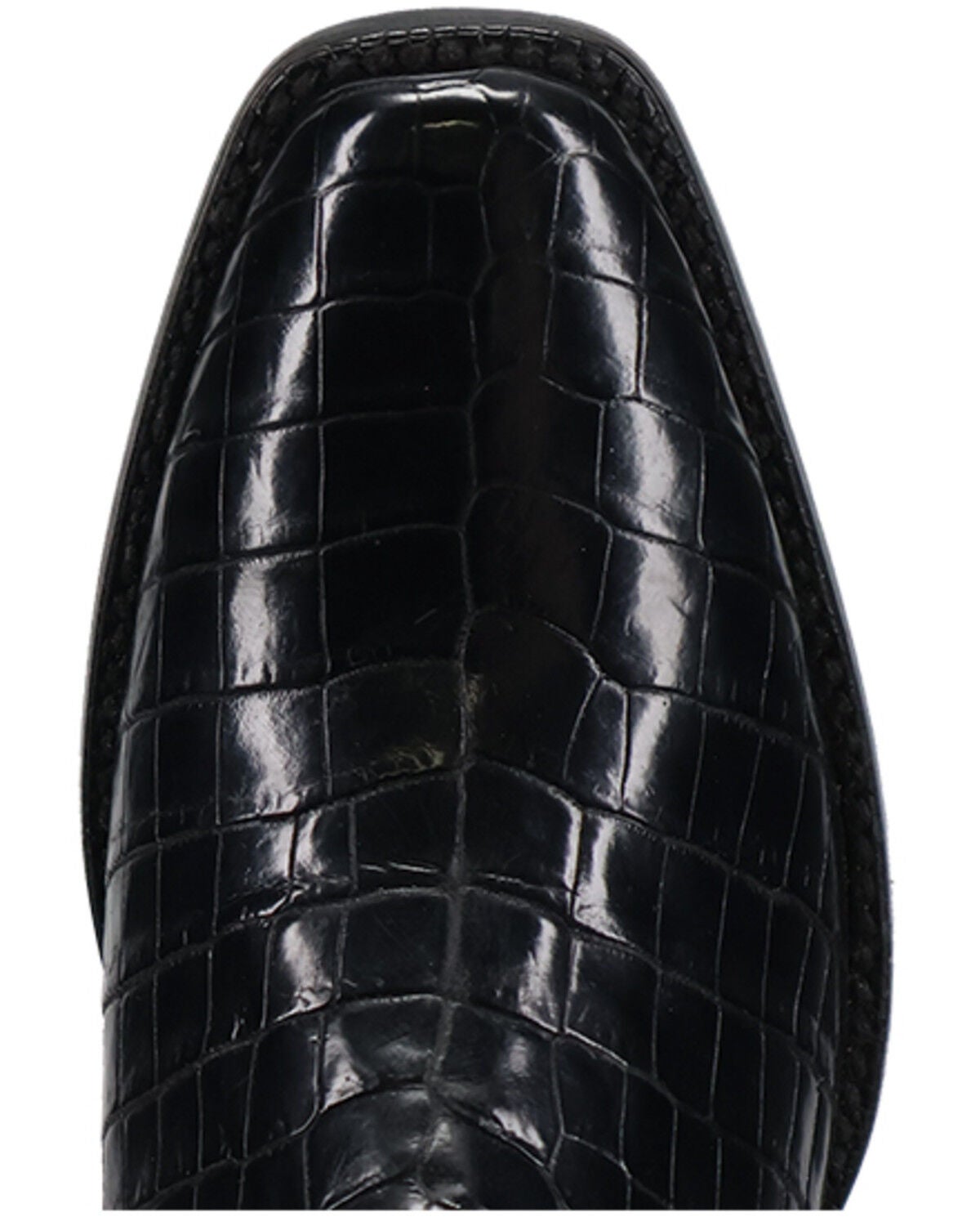 Image #6 - El Dorado Men's Nile Exotic Crocodile Western Boots - Square Toe, Black, hi-res