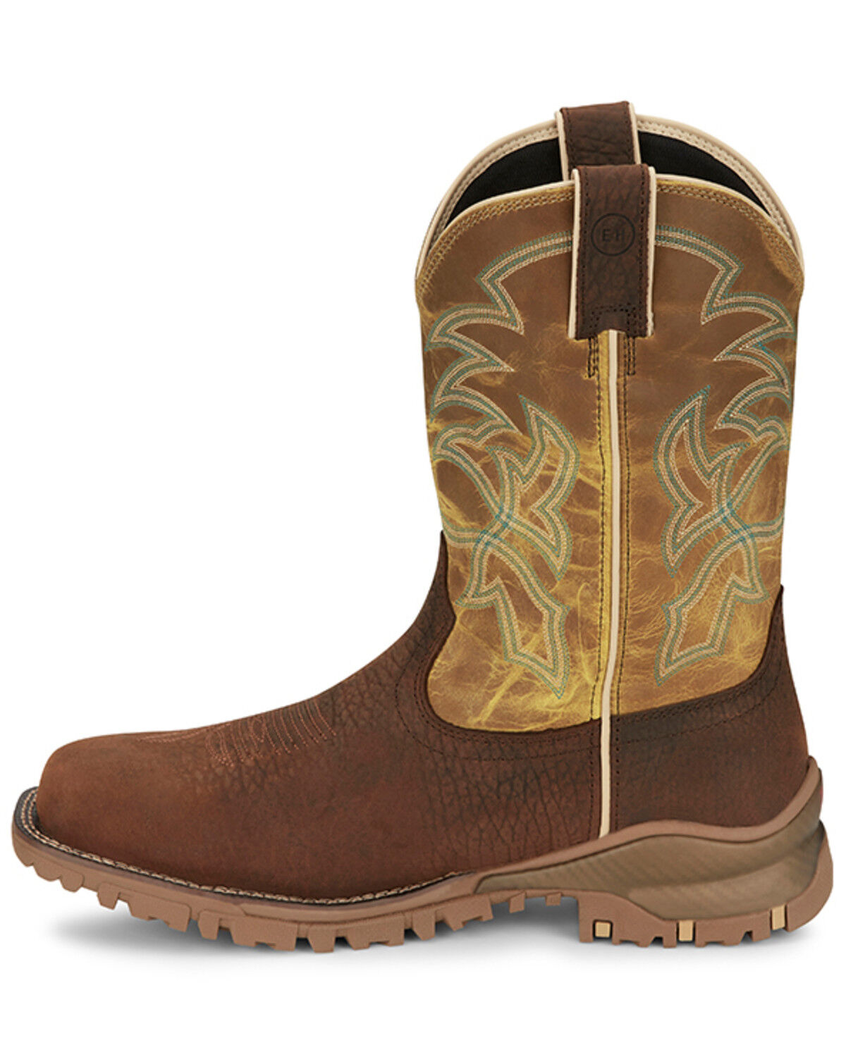 Image #3 - Tony Lama Men's Roustabout Pull-On Work Boots - Steel Toe, Brown, hi-res
