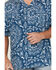 Image #3 - Wrangler Men's Western Print Short Sleeve Snap Western Shirt, Blue, hi-res